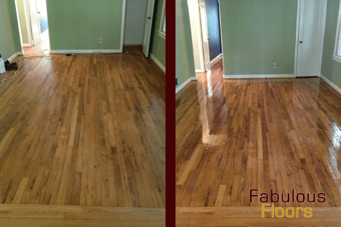 before and after hardwood floor resurfacing in Woodhaven, SC