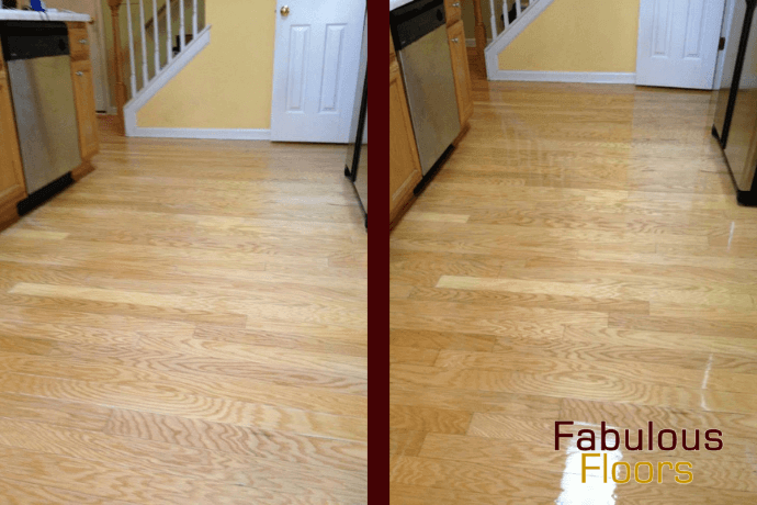 Before and After Image of a Hardwood Floor Resurfacing in Summerville SC