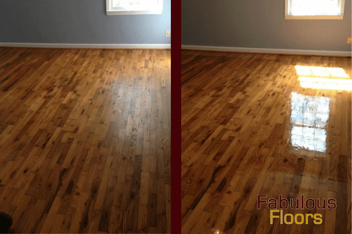 Before and after hardwood floor resurfacing in Sangaree, SC