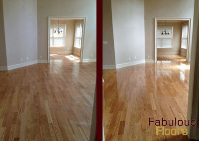 before and after wood floor refinishing charleston